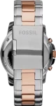 Fossil Silver Rose chain and Blue Dial Chronograph Watch